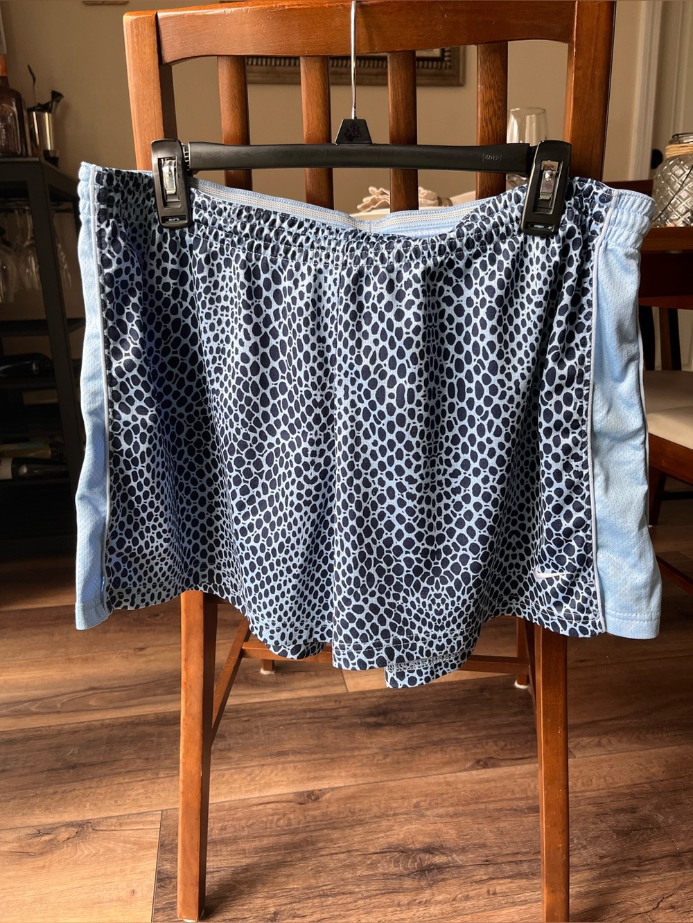 Nike XL women's Dri-FIT light blue cheetah shorts! Drawstring & elastic waist.